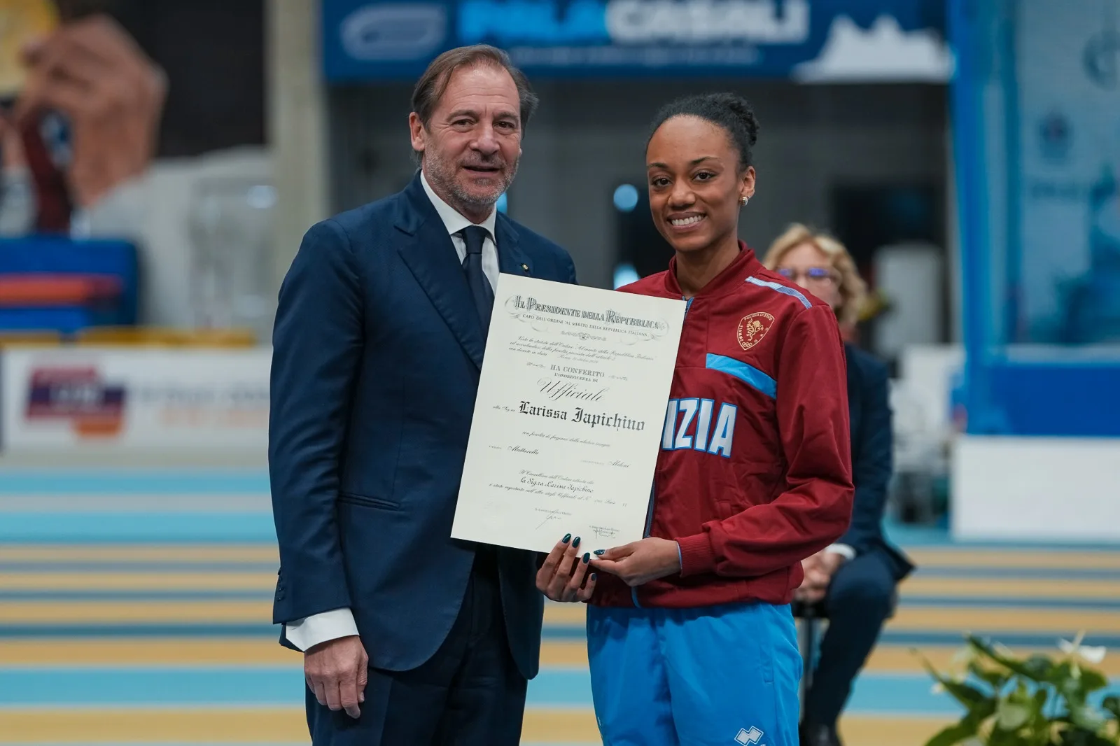 Named an Officer of the Italian Republic: an honor for sport and resilience.